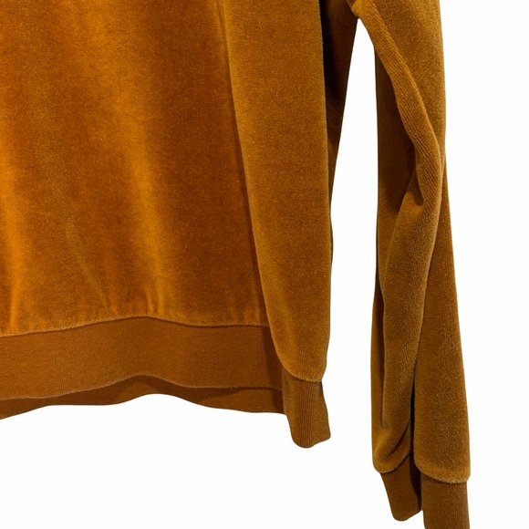 GAP Velour Crewneck Sweatshirt Velvet in Bright Brown, Size S - Picture 5 of 12